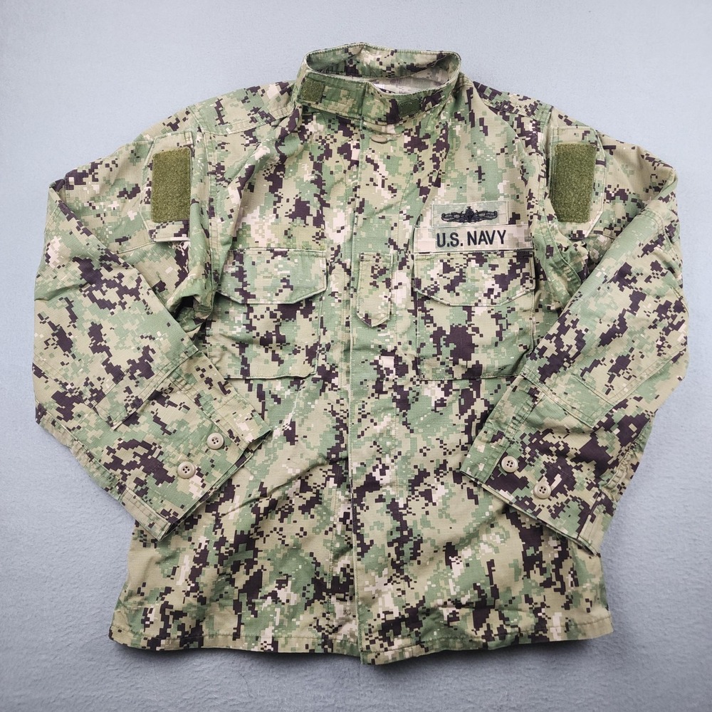 US Navy Blouse Mens Medium Regular Working Uniform Type III NWU Seals Camo Top